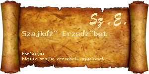 Szajkó Erzsébet névjegykártya