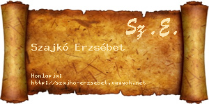 Szajkó Erzsébet névjegykártya