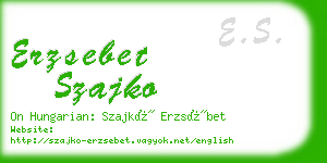 erzsebet szajko business card